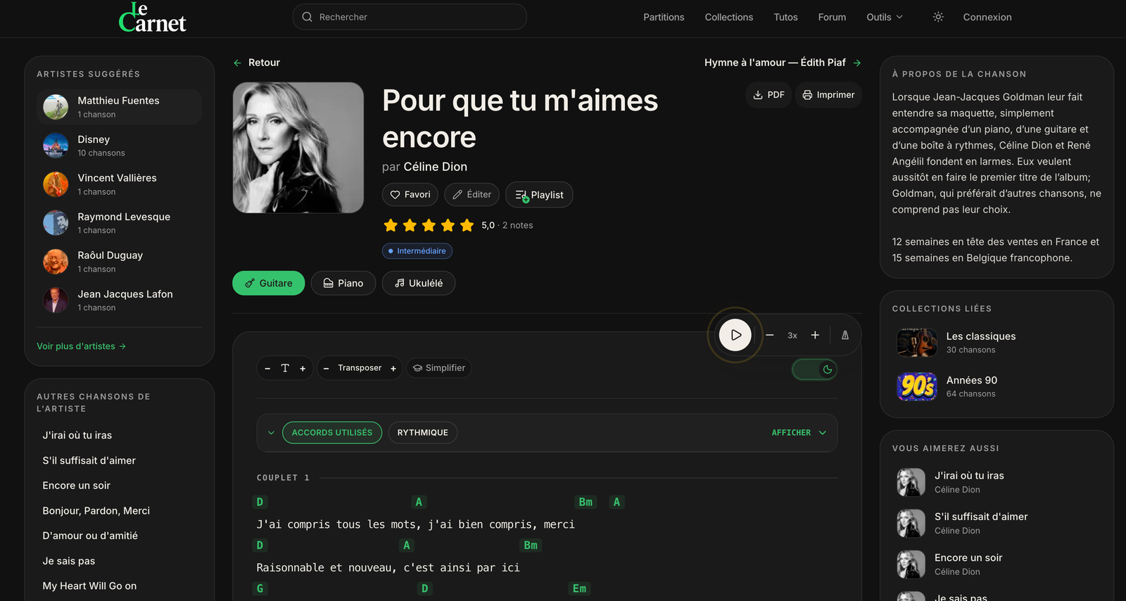 Aperçu du site Le Carnet