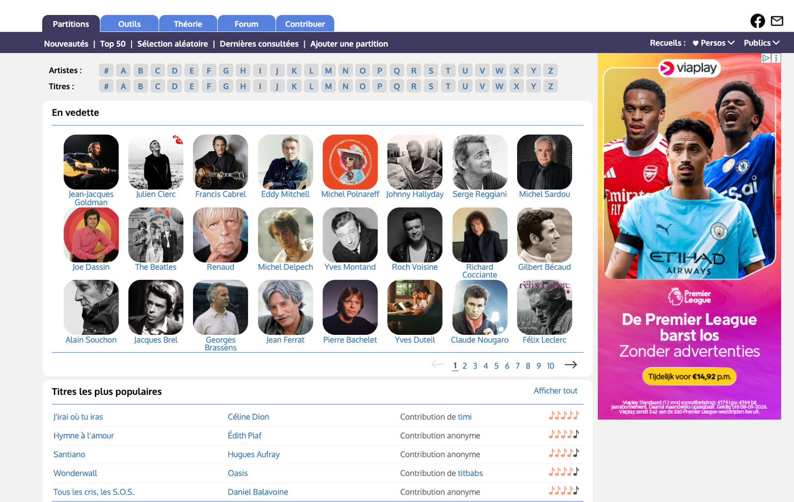 Aperçu du site Boîte à chansons