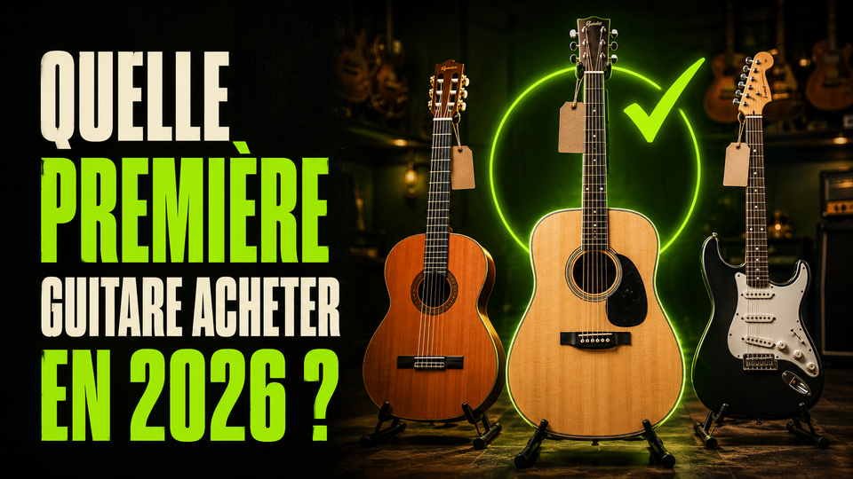 guitare débutant : classique, folk et électrique côte à côte